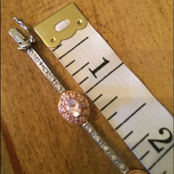 SOLD 14k White rose gold Kunzite bracelet - Picture 13 of 14